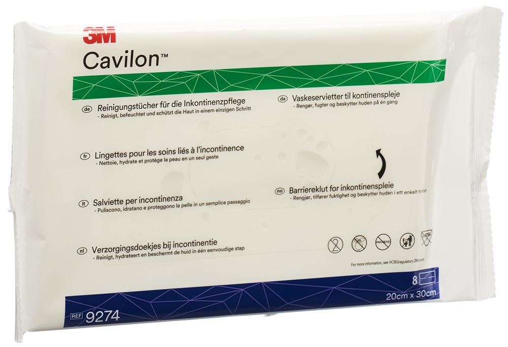 CAVILON Reinigungstücher für die Inkontinenzpflege 3-in-1 8 Stk