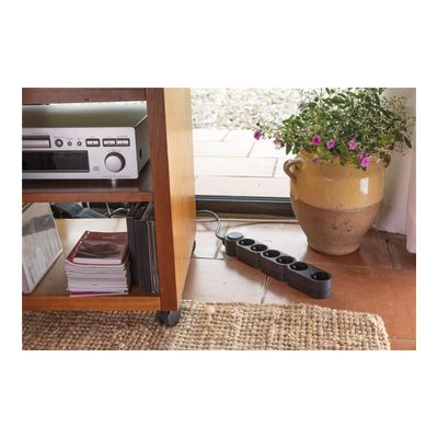 zenitech Home Green - Multiprises avec 6 prises 16A + interupteur - 3680 Watt - 1.5 m cordon - noir