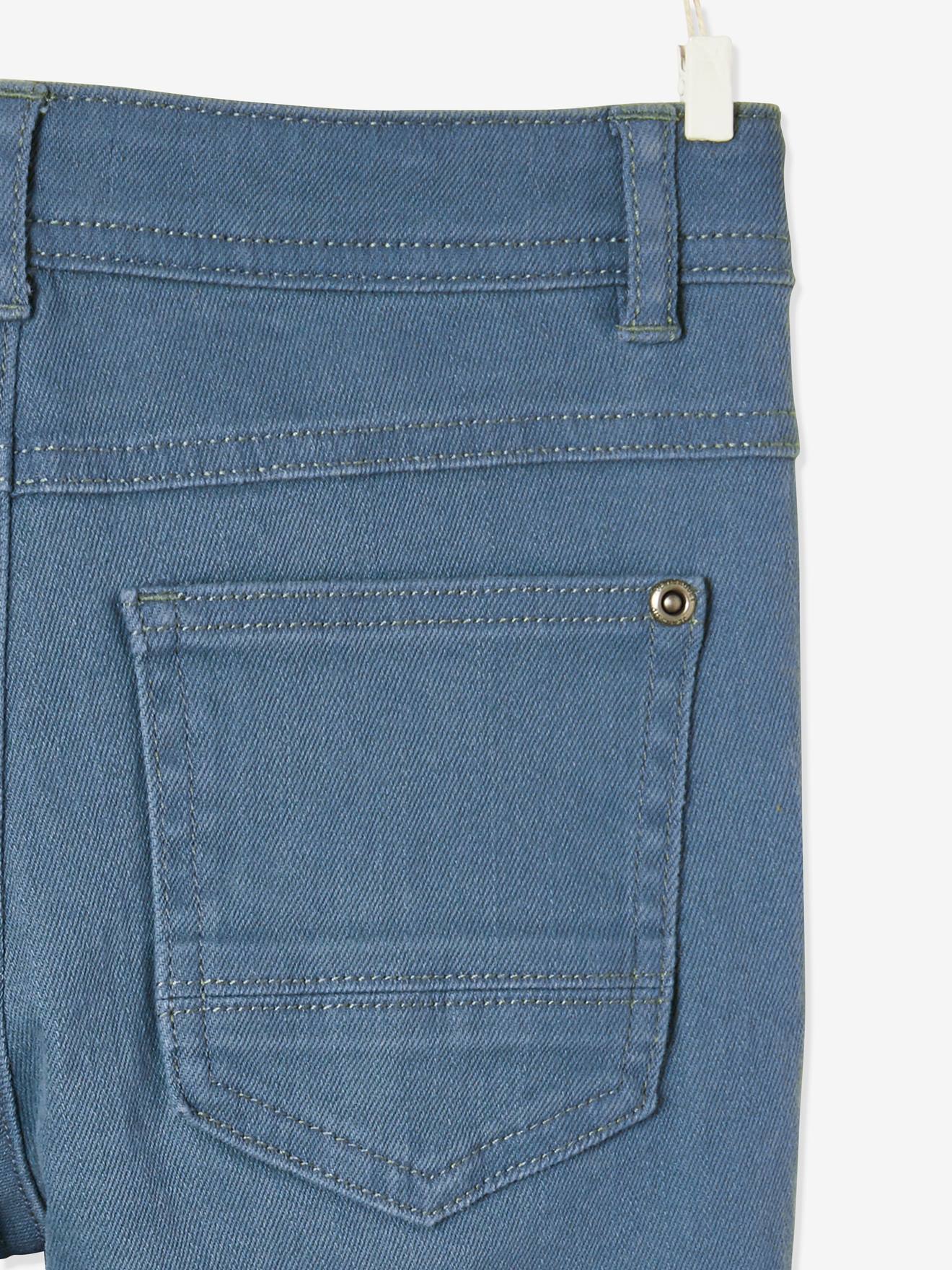 Calças MorphologiK slim-fit, para quadris largos, modelo STRONG, para meninos, verde-escuro liso com estampas.