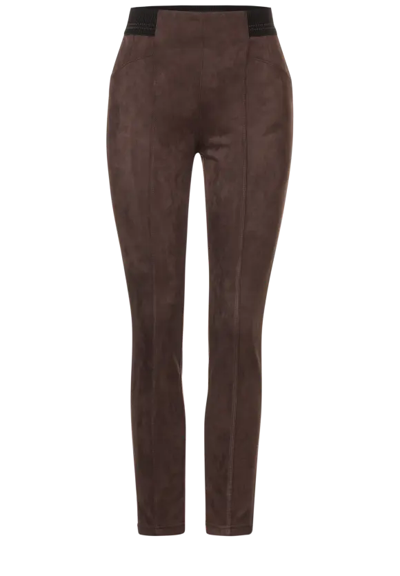Skinny Hose in Velour Optik - chestnut