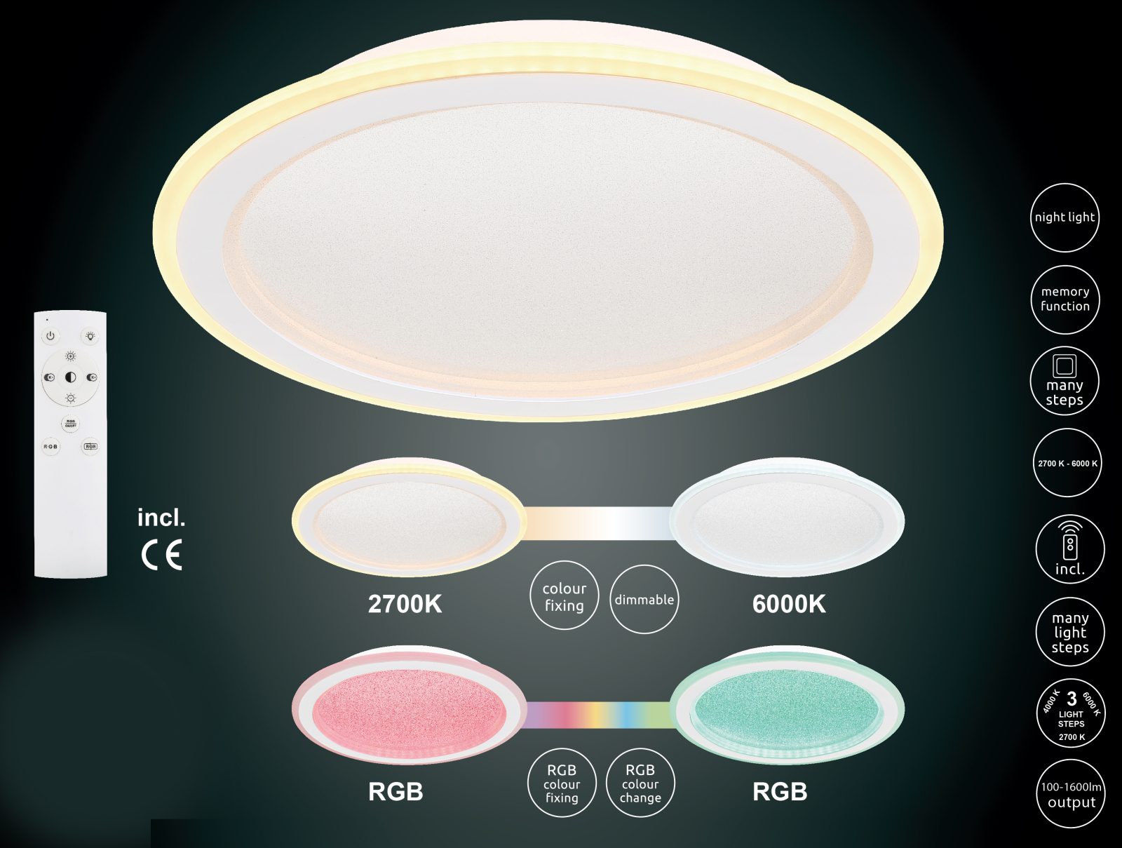 LED-Deckenleuchte TINI - weiß - Ø 40 cm