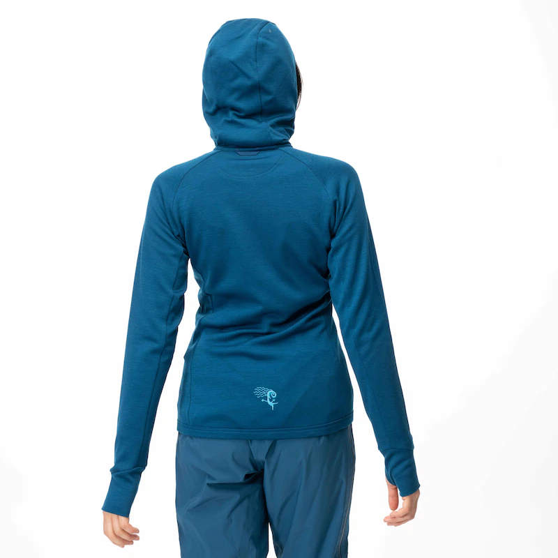 Cecilie Wool Hood Jacket Dame Deep Sea Blue