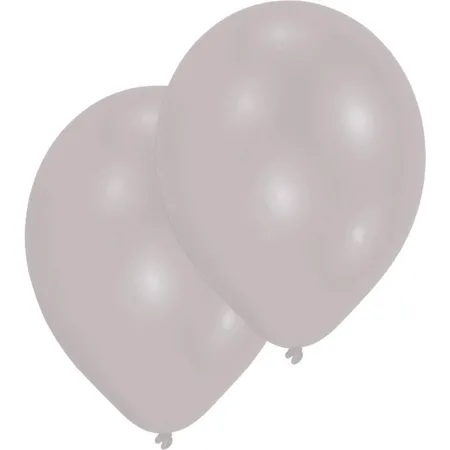 amscan 10 Latexballons Metallic silber