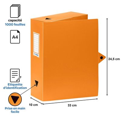Viquel - Boîte de classement plastique - dos 100 mm - disponible dans différentes couleurs pastels