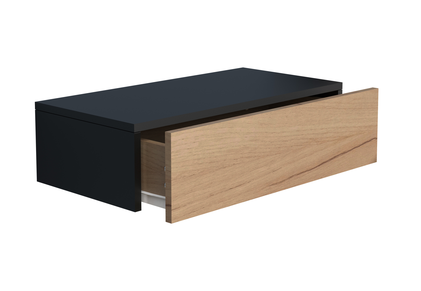 Wandschublade USAL M - schwarz - Honig Eiche - 60 cm