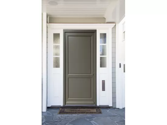 Porte D'Entrée Bois Pleine, Elixir, Vert Ral7002, H,215Xl,90 P,Gauche Cote Tableau