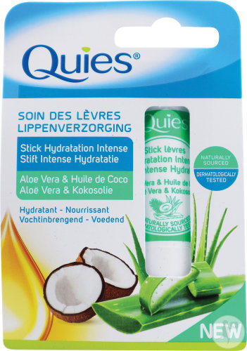 Quies Soin Des Lèvres Stick Hydratation Intense Aloe Vera Et Huile De Coco 4,5g