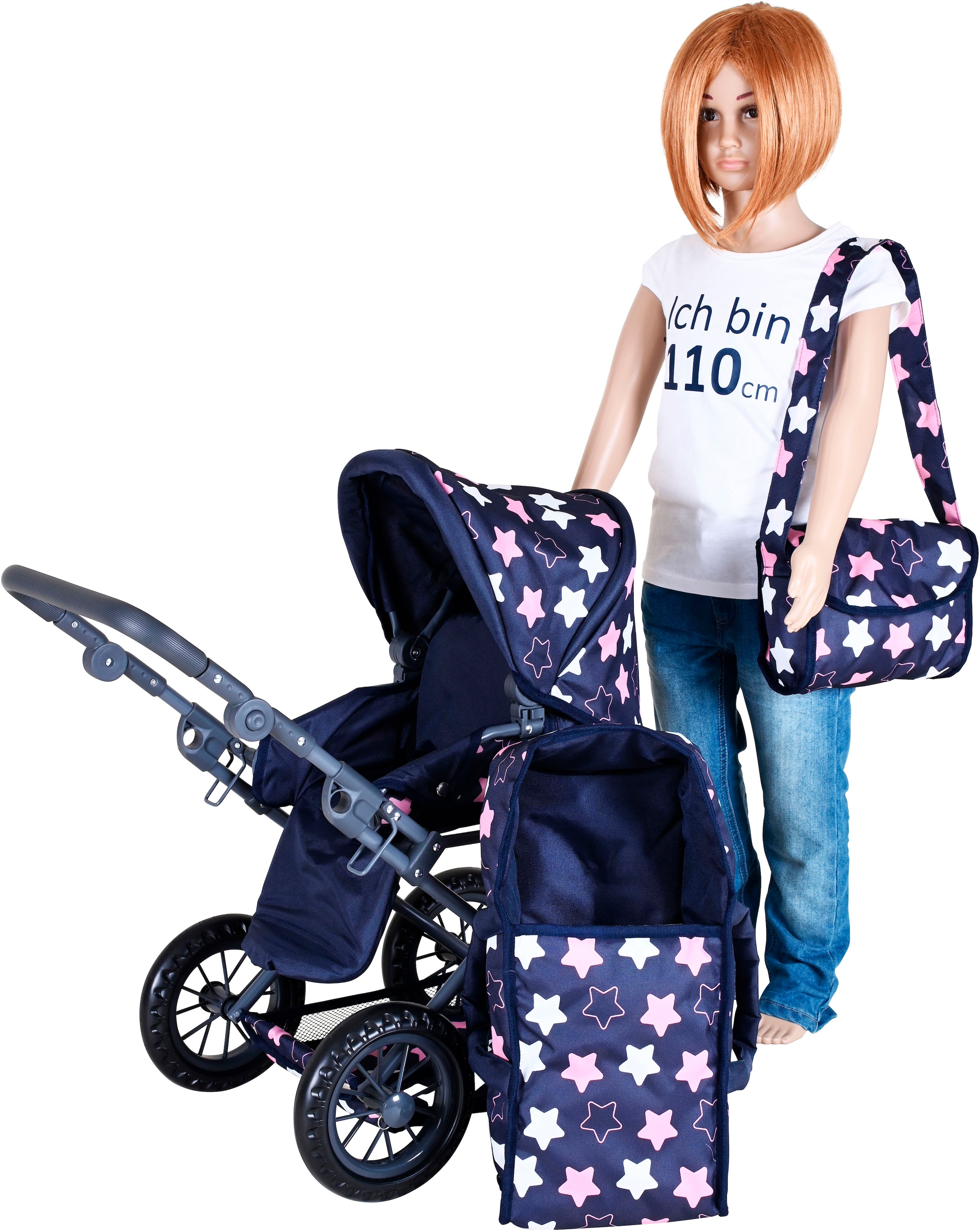 Knorrtoys® Kombi-Puppenwagen »Ruby« mit Wickeltasche