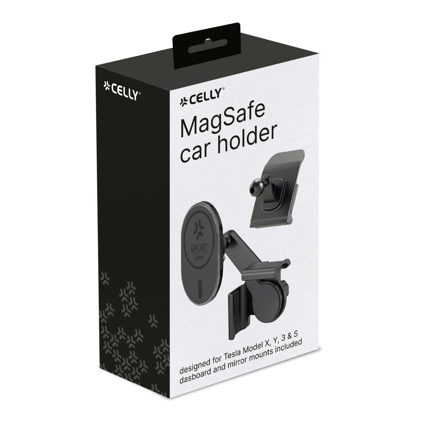 MagSafe Auto KFZ Smartphone Halterung für Tesla Model X / Y / 3 / S (GHOSTSUPERMAGT) - Schwarz