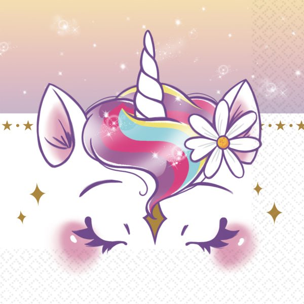 Unicorn Servetten Gekleurd 33cm 16st