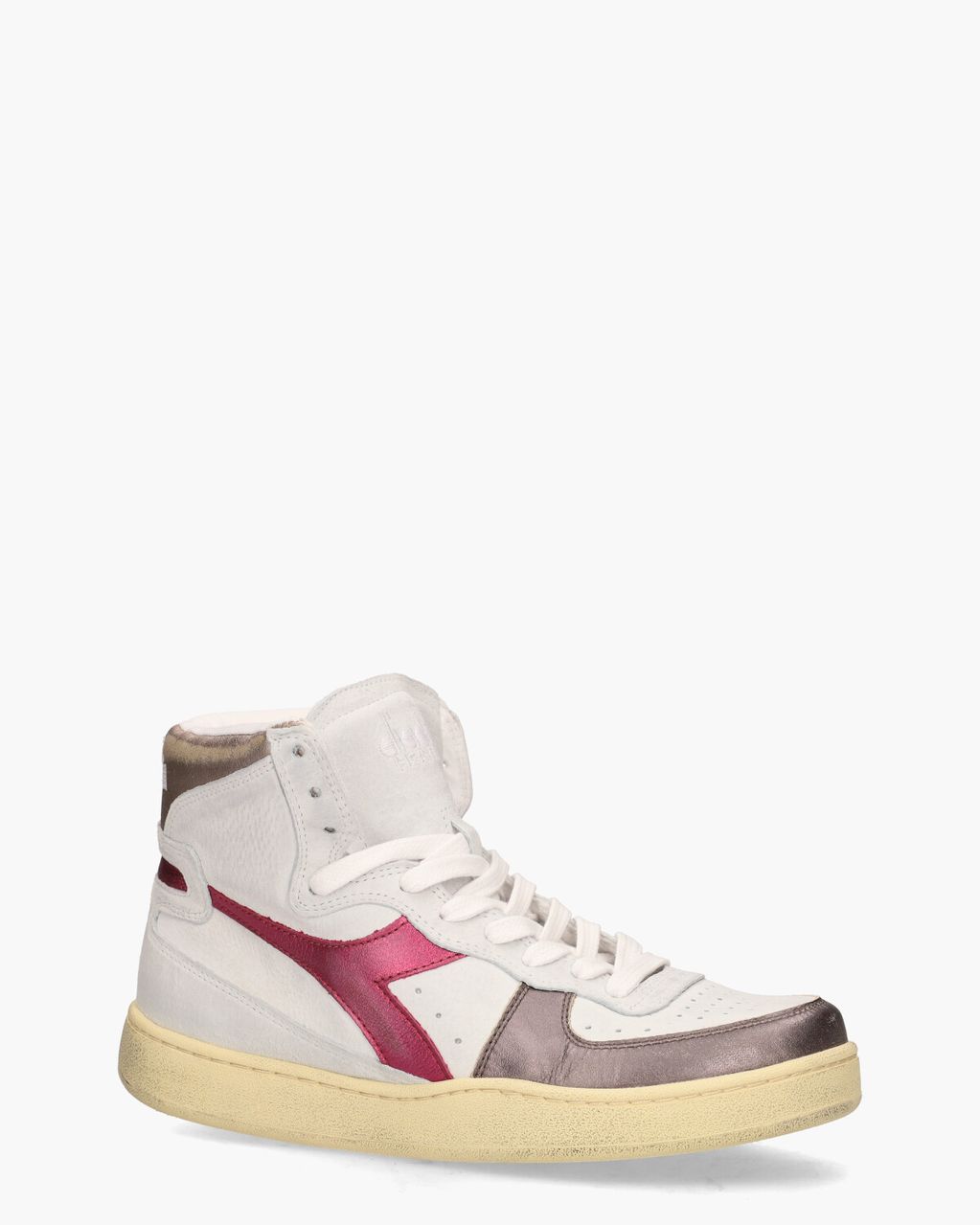 Diadora Heritage Mi Basket Metal Used Wit/Roze Damessneakers