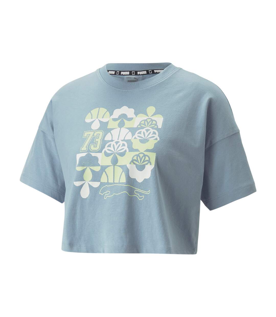 T-shirt Bleu Femme Puma Crop Tee 1