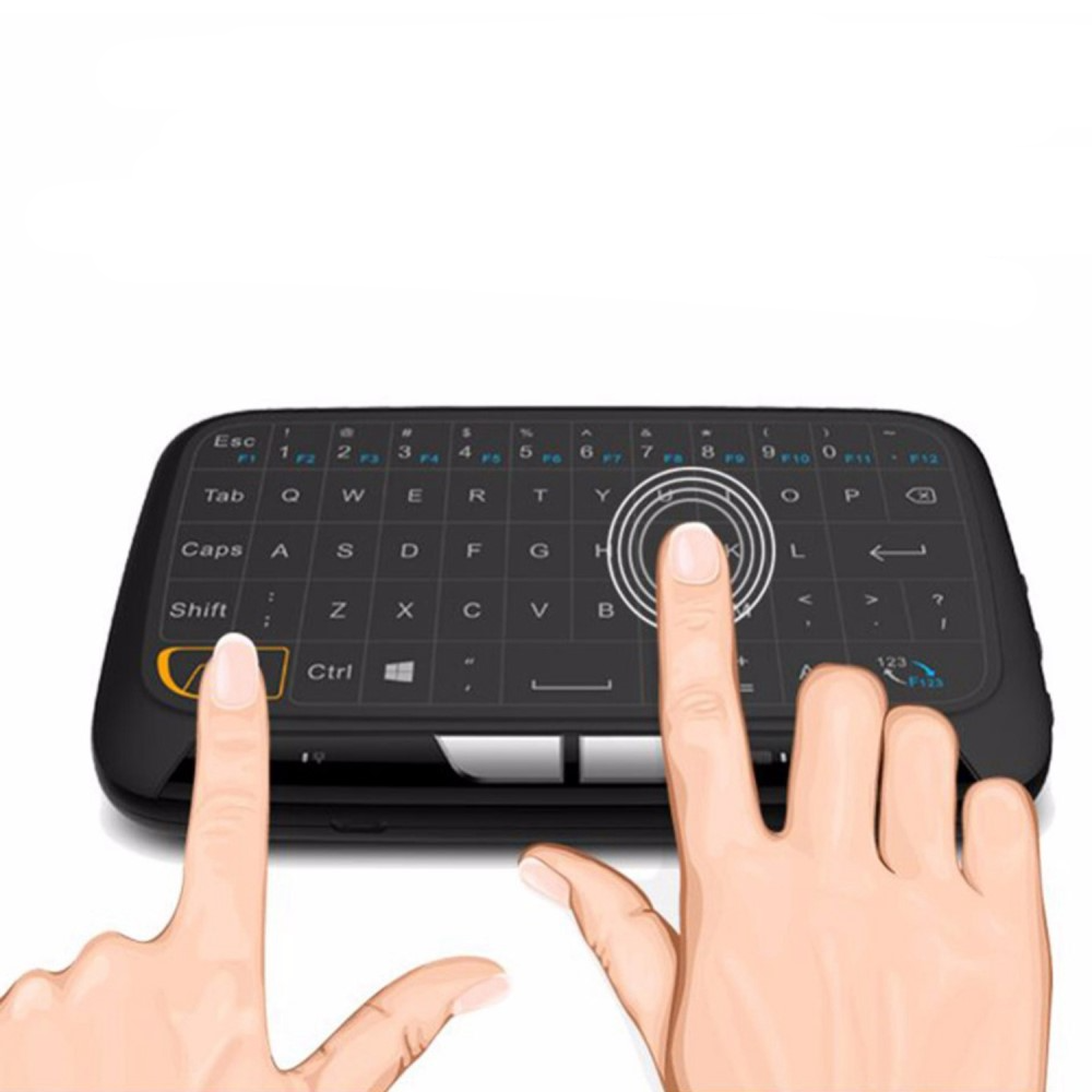 (142x90mm) 2.4 GHz Universal Wireless Funk Mini Touch Tastatur mit Touchpad für Smart TV Box / PC / Laptop - Schwarz