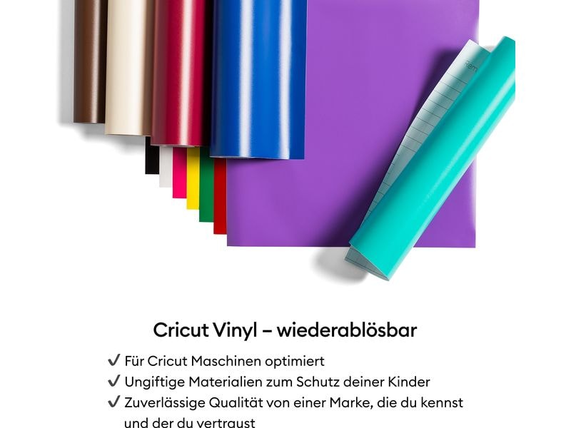 Cricut Vinylfolie wiederablösbar 30.5 x 122 cm, 1 Stück, Go Selbstklebendes Vinyl Gold