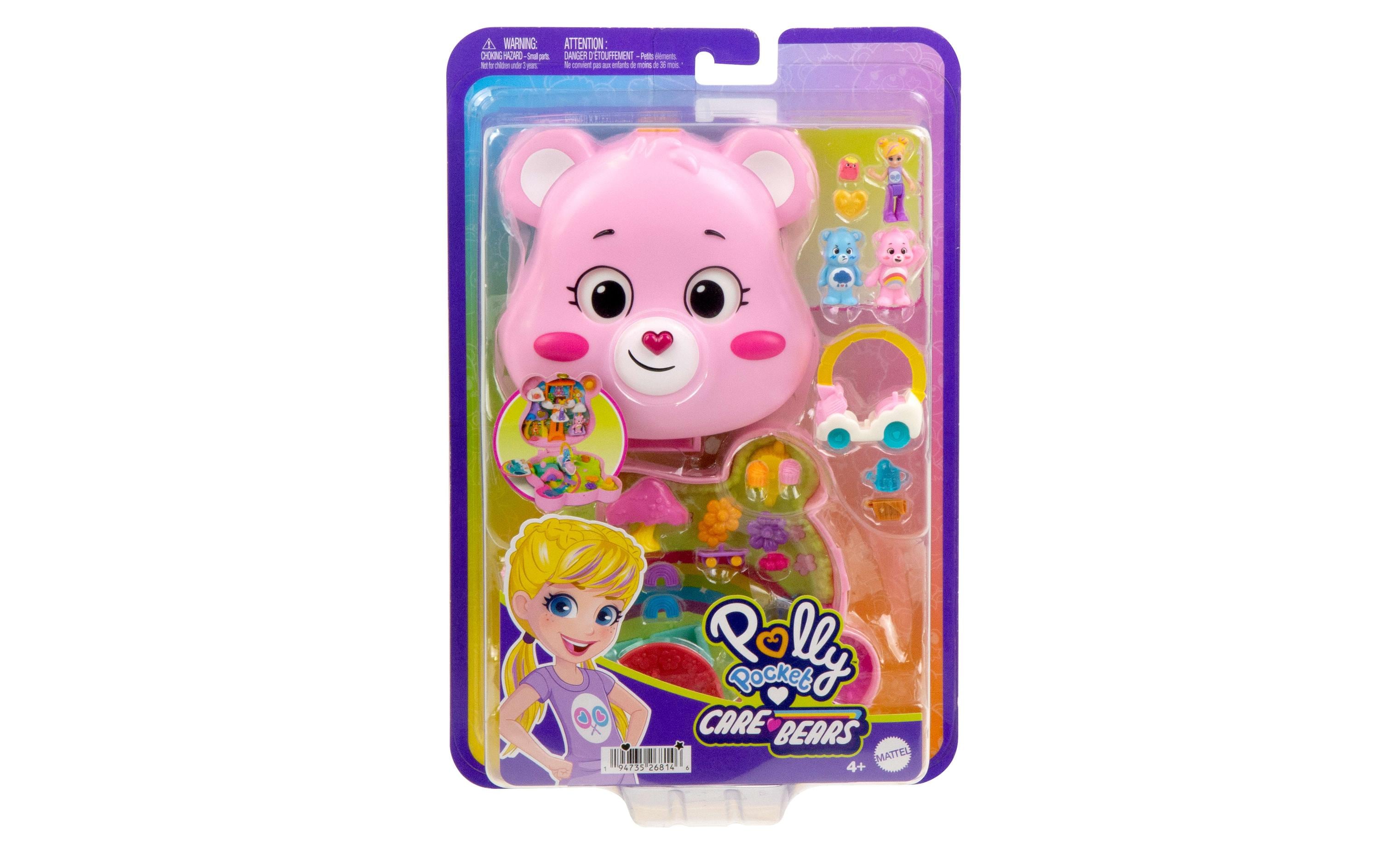 Spielset Glücksbärchis SchatullePuppen & Spielset mit Spielzeugauto und thematischen Accessoires, Reisespielzeug-Schatulle
