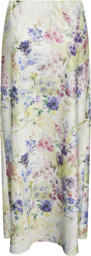Pieces PCMARI HW LONG SKIRT D2D DMO Cloud dancer/flowers