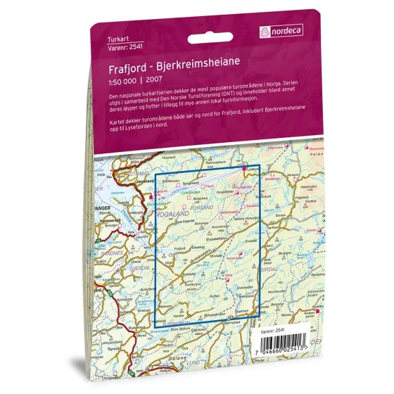 Nordeca Frafjord-Bjerkreimsheiane Turkart 1:25 000