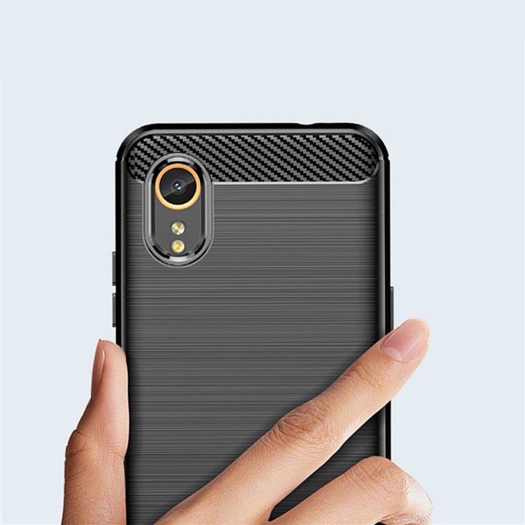 Samsung Galaxy Xcover 7 Gummi Case Schutzhülle Carbon Look - Schwarz