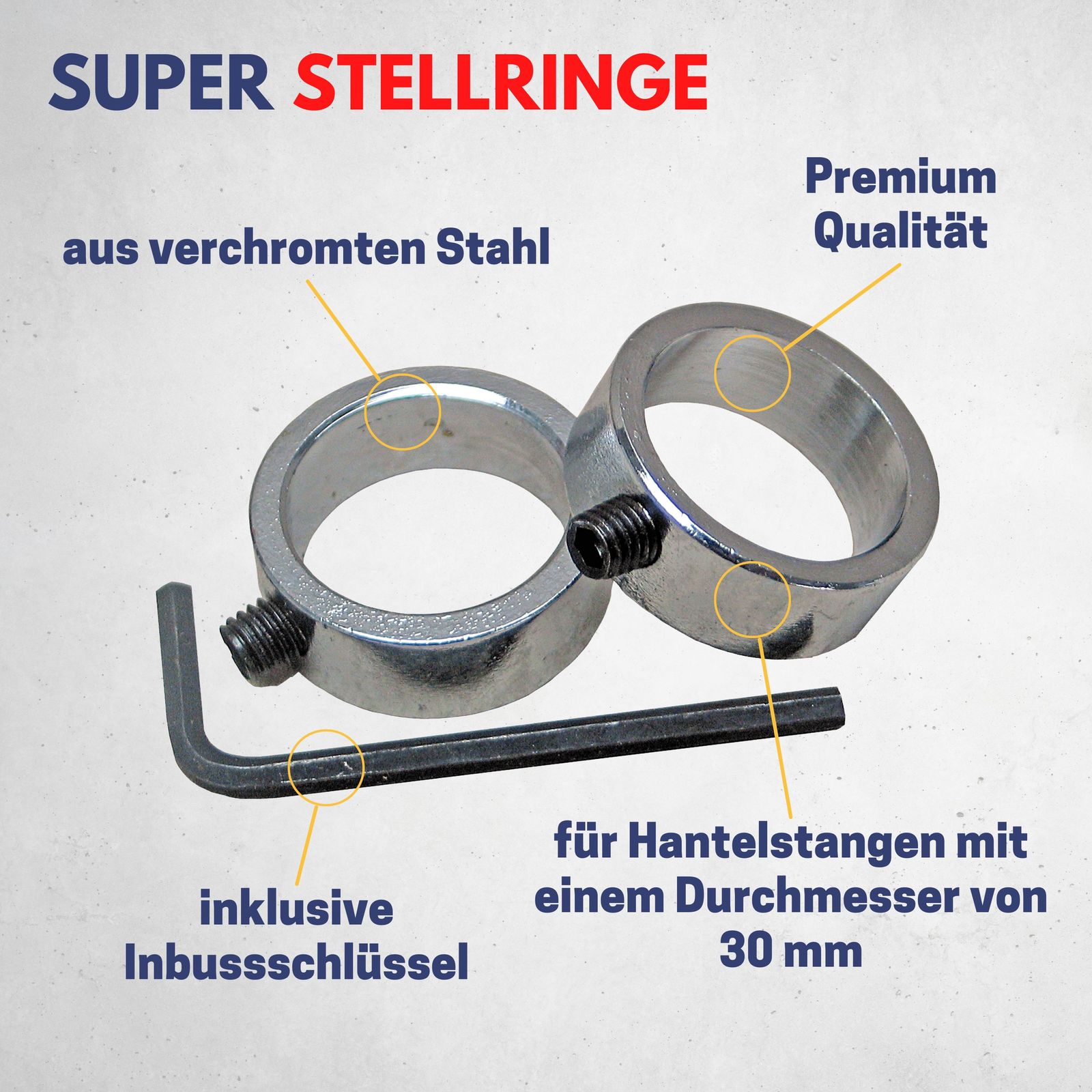 Best Sporting Stellring 30mm für Hantelscheiben, Sackkarre oder Bollerwagen I 2 Stellringe 30mm in Top-Qualität für Achse 30mm oder Edelstahlrohr 30mm I Klemmring I Klemmringe 30mm