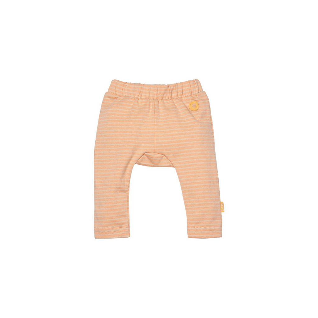 BESS baby gestreepte regular fit legging oranje/lichtgeel