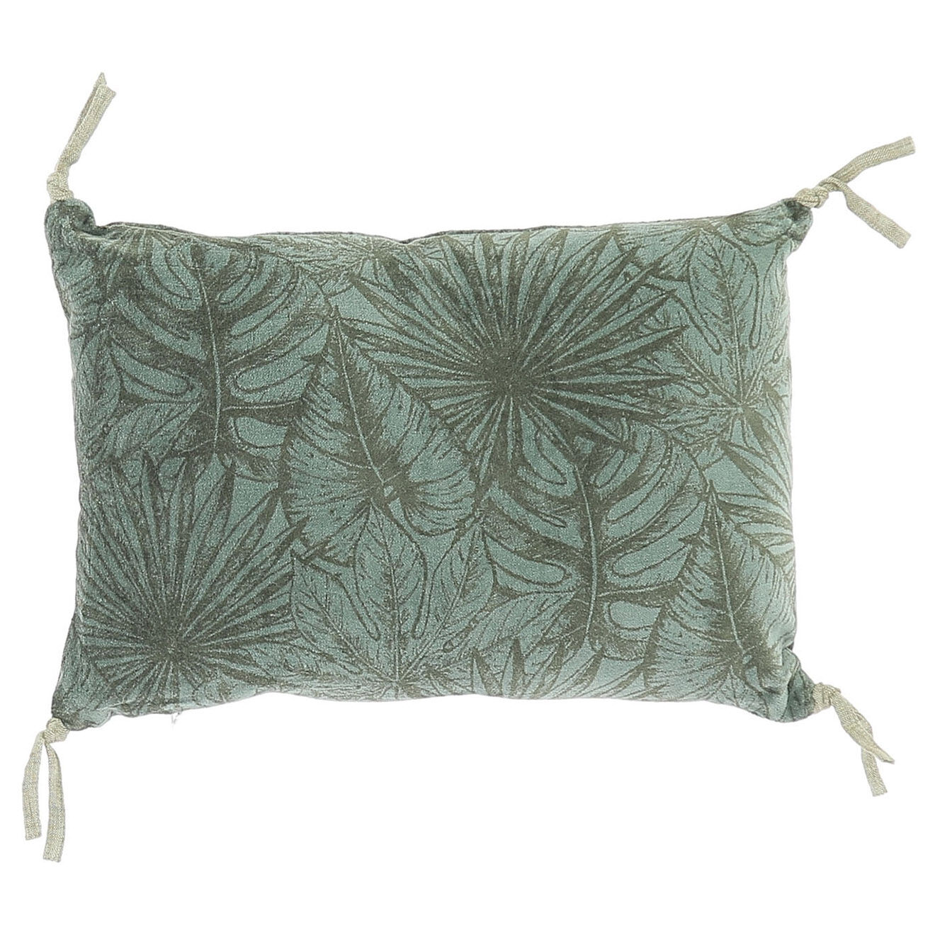 En Fil d'Indienne Housse de coussin Goa velours celadon - 25x35 cm
