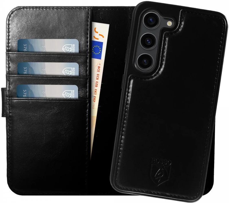 Rosso Elite Samsung Galaxy S23 Hoesje MagSafe Book Case Zwart