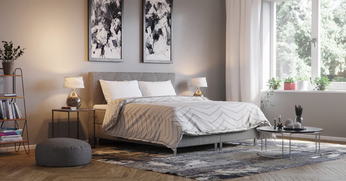 Boxspringbett TWILIGHT 160 x 200 cm grau