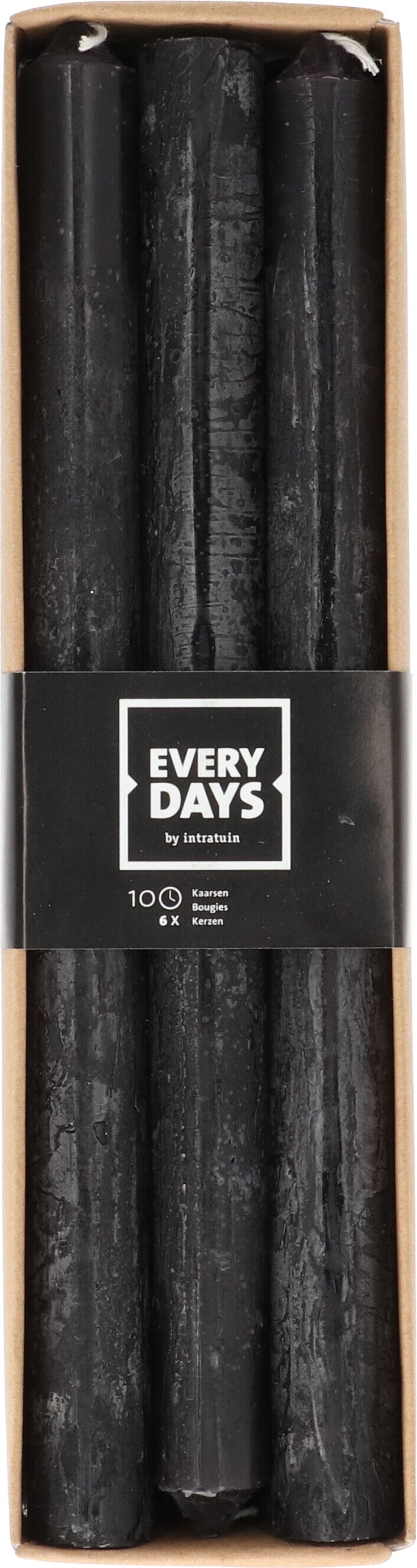 Everydays dinerkaars Rustic zwart 10 uur 6 stuks