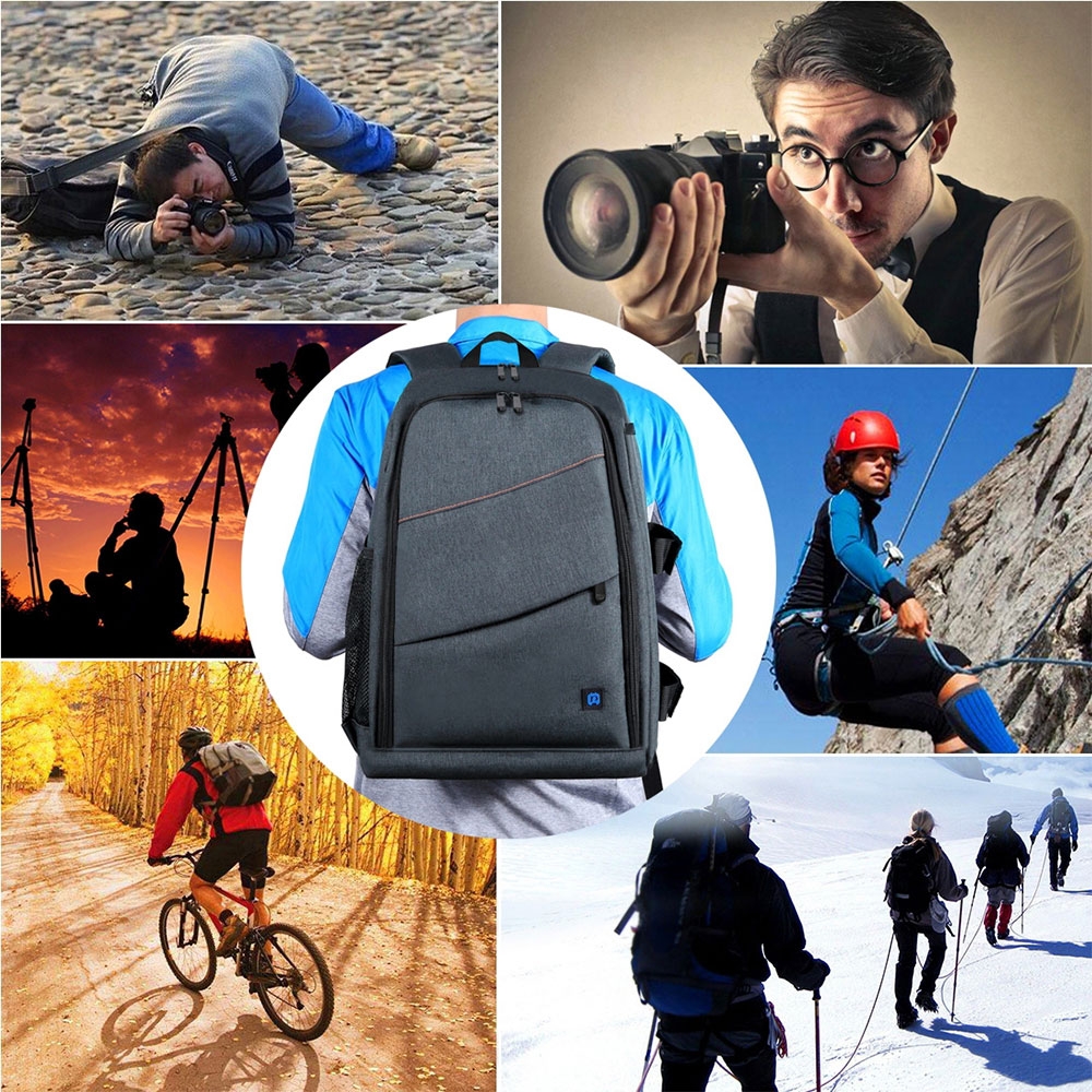 Spritzwasserfester DSLR Kamera Rucksack Aufbewahrungs Tasche für Spiegelreflexkameras   Regenschutz (45x33cm) - Schwarz