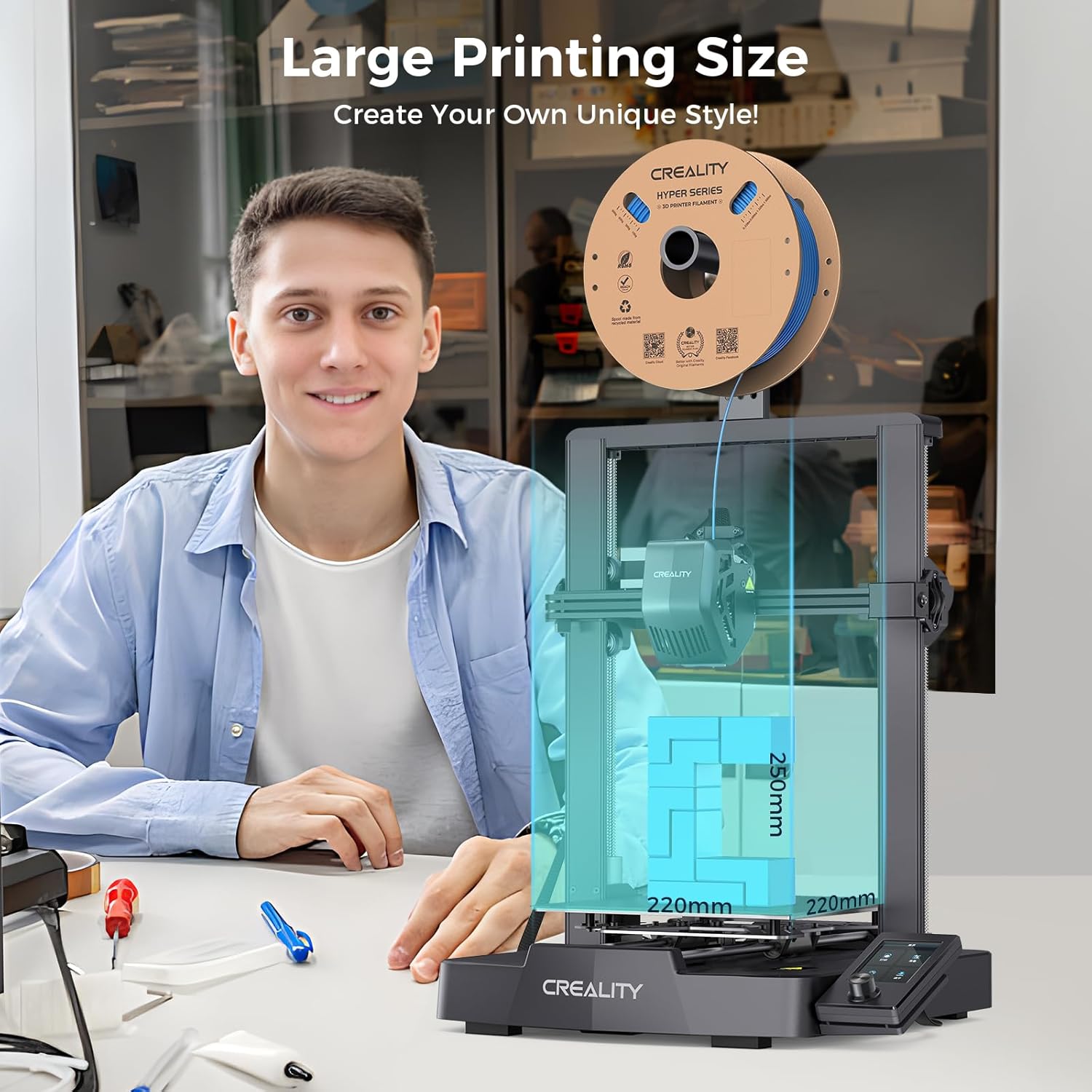 Imprimante 3D Creality Ender-3 V3 SE - 220 x 220 x 250 mm