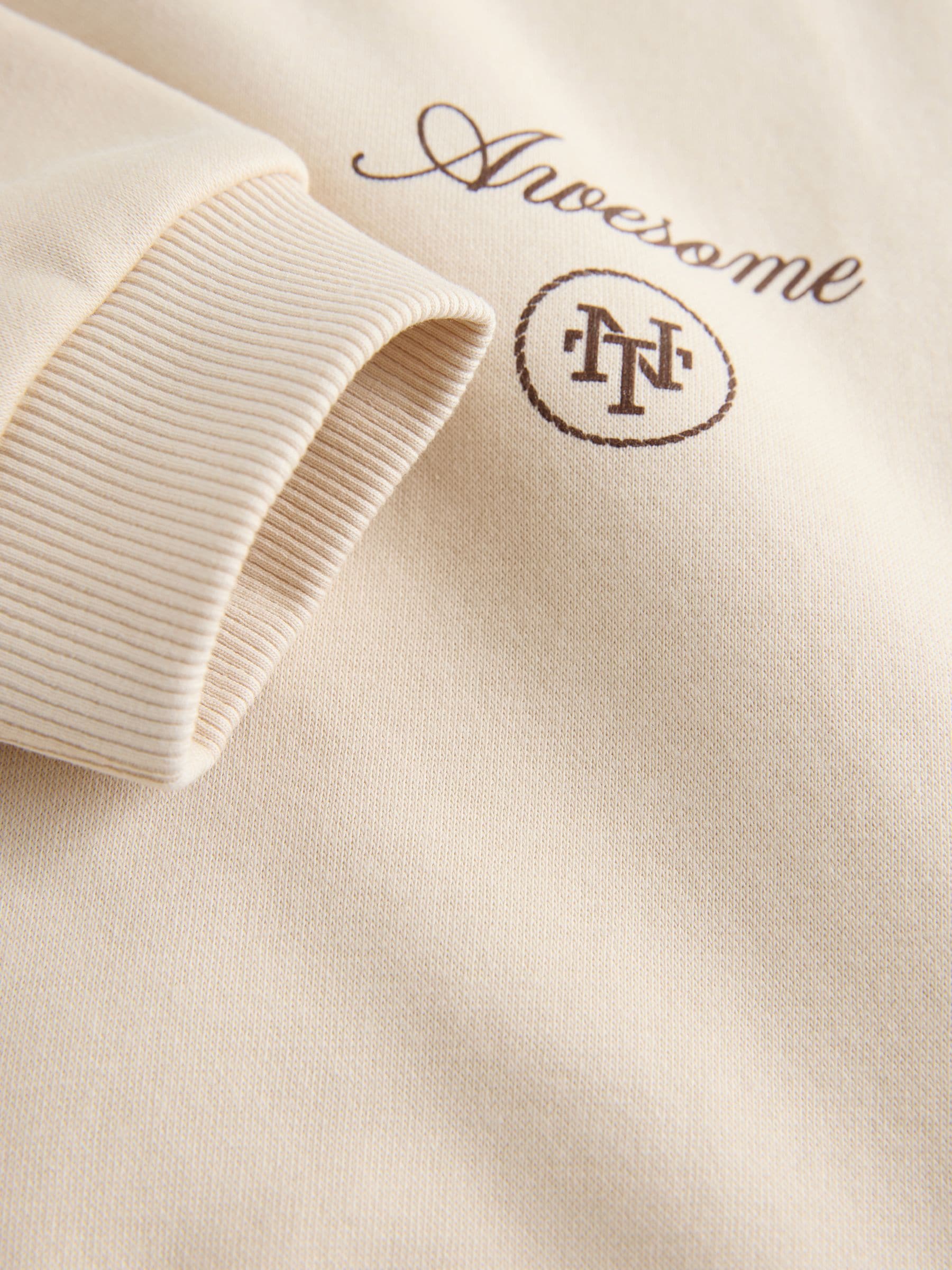 Ecru Safari Club - Jersey sweatshirt met ronde hals en print op de rug (3mnd -7jr)