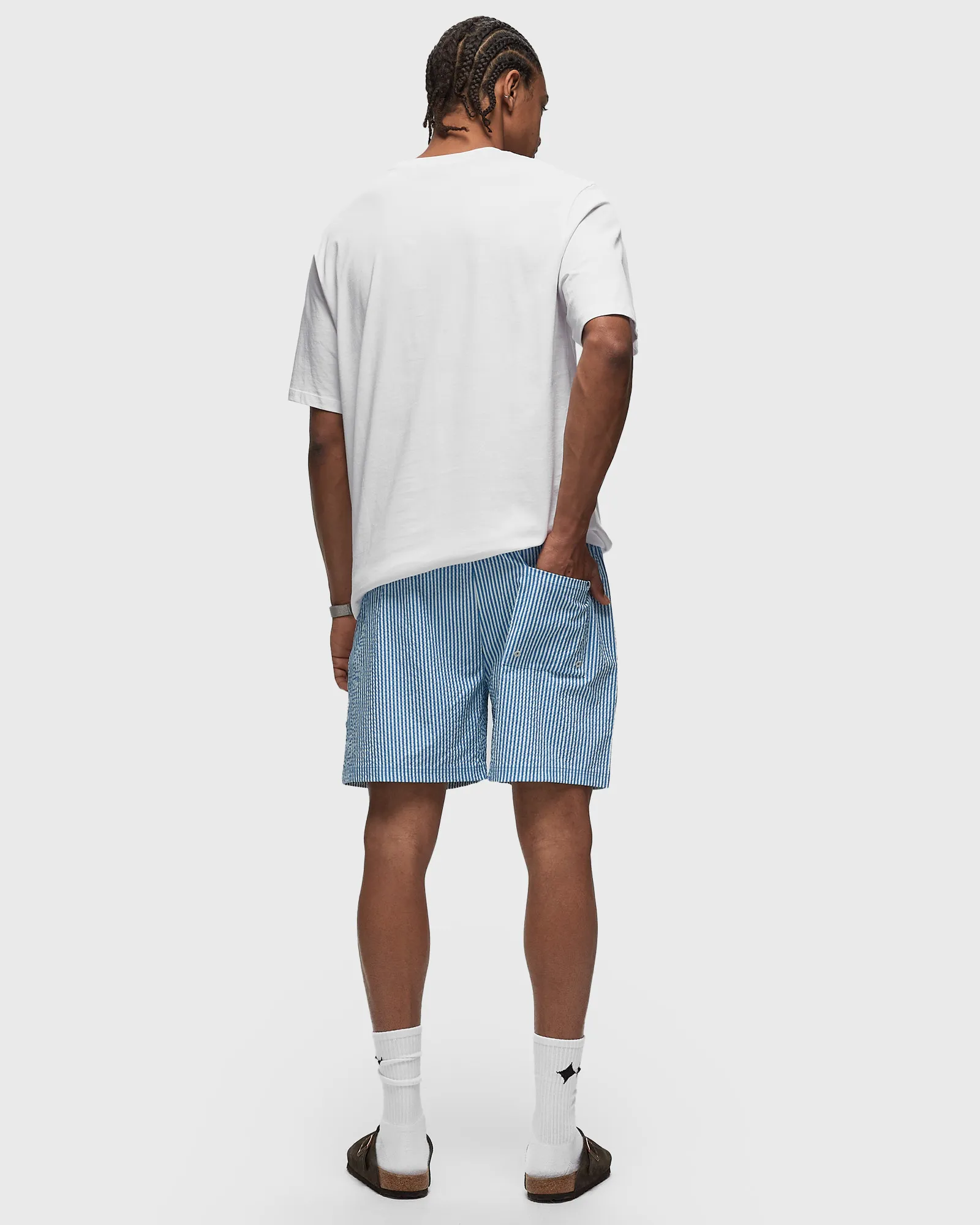Les Deux Stan Stripe Seersucker Swim Shorts