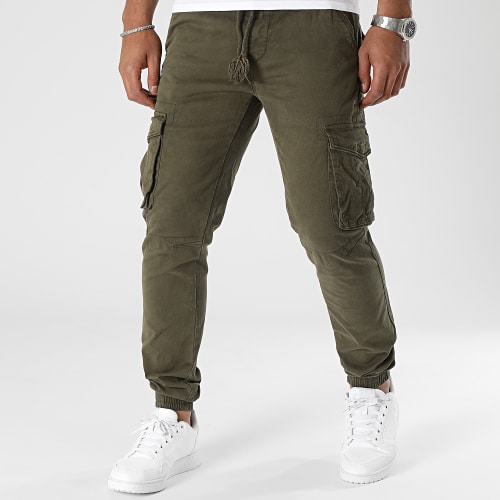 Lot De 2 Pantalons Cargo Noir Vert Kaki