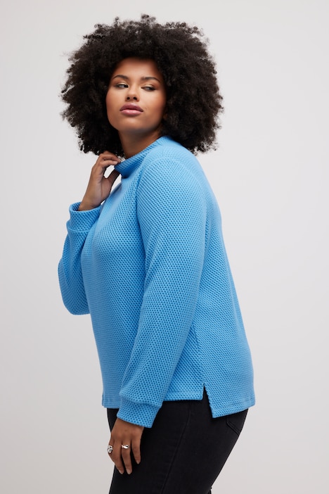 Sweatshirt, Stehkragen, Rundhals, Classic, Langarm