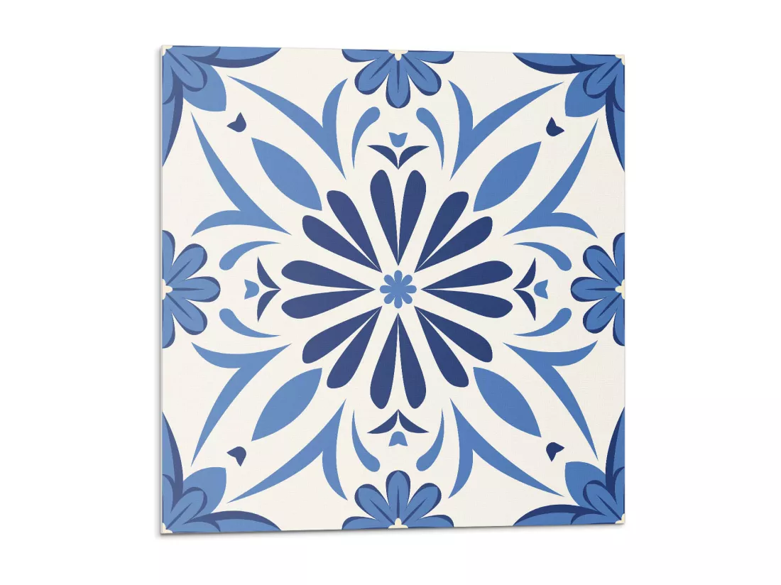 Carreaux autocollants PVC, Carrelage PVC adhésif - 20x20x20 - Motif floral sur le fond