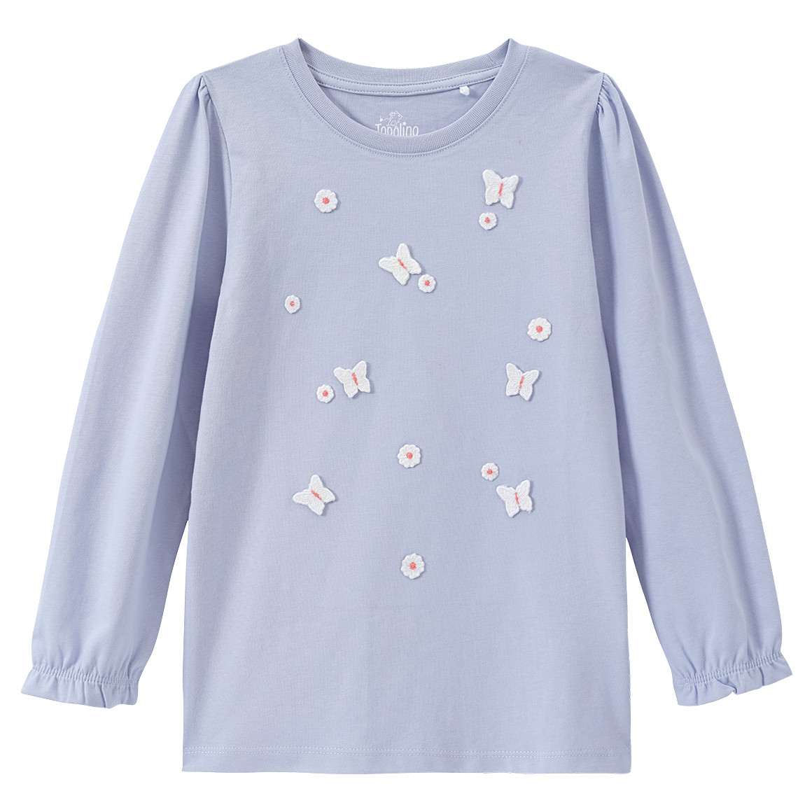 Topolino Mädchen Langarmshirt mit Applikationen hellblau