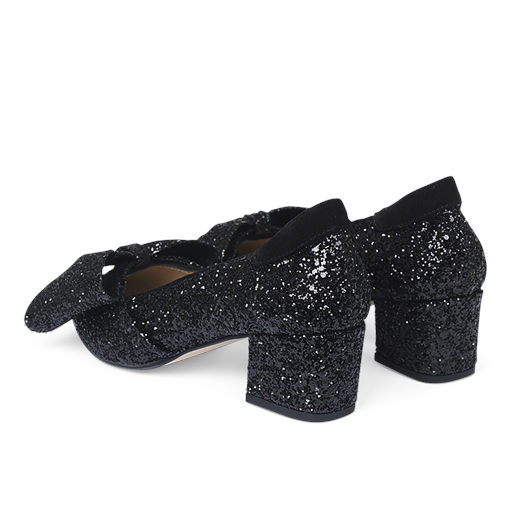 Angulus 1550-104 Glitter Pumps, Black Glitter, 39