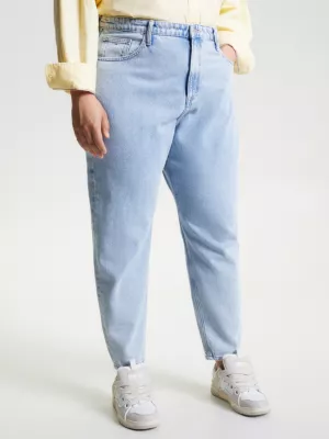 Calça jeans Curve Mom de cintura ultra alta e corte afunilado