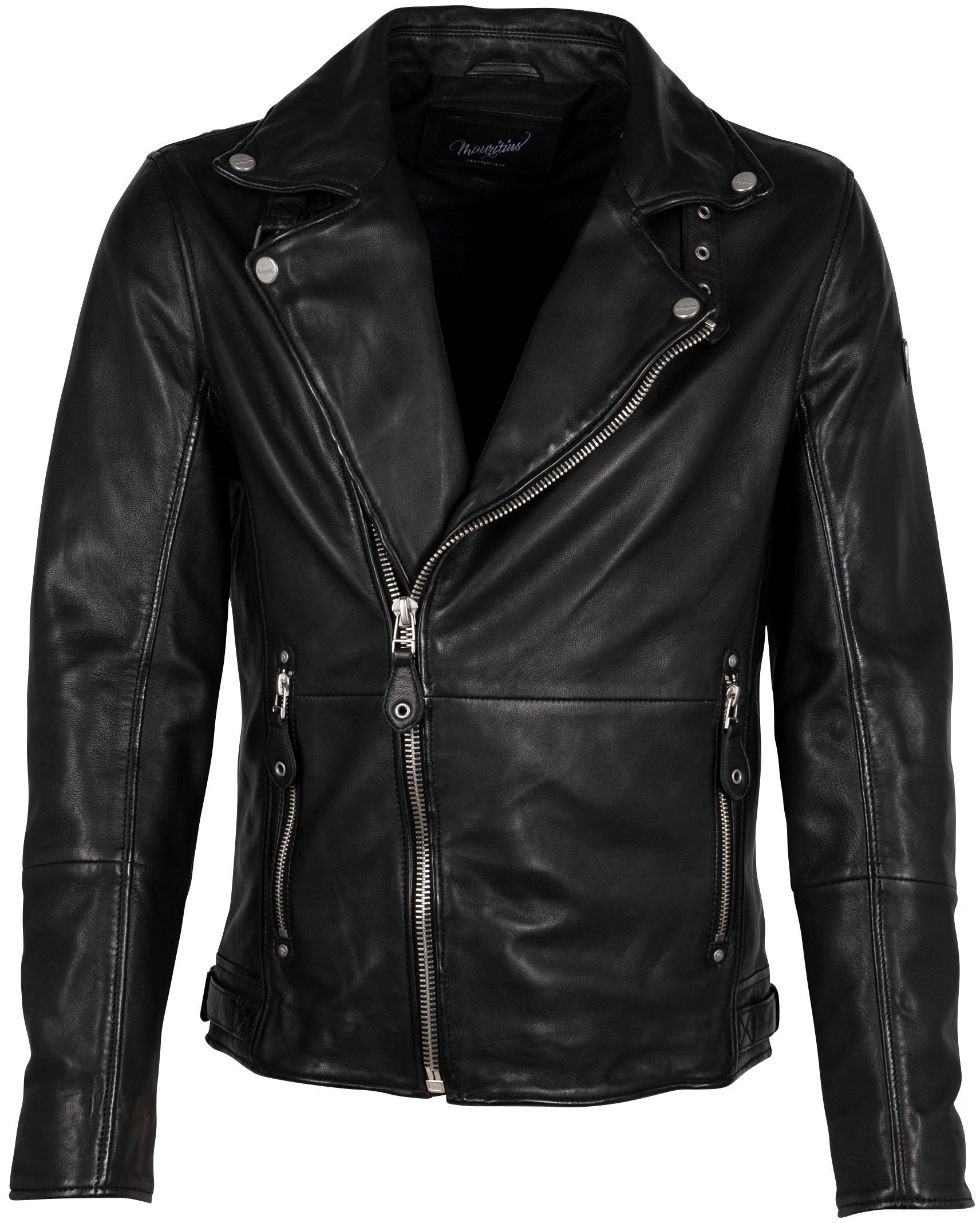 Mauritius Lederjacke »Mavric SF NSLV« im Biker-Style, asymetrischer Reissverschluss, Nieten