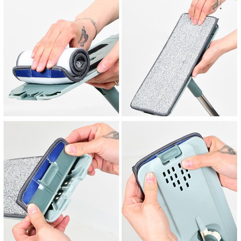 (32x12cm) Ersatz Mikrofaser Pad Wiederverwendbares Reingungs Tuch für Boden Wischmopp - Grau