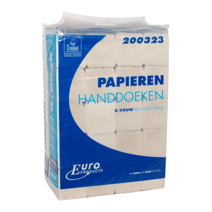 Handdoek 200323 UIT ASSORTI NU BLANCO GELEVERD 23x25cm ZZ recycled tissue 2laags ECO 3800st (200323)