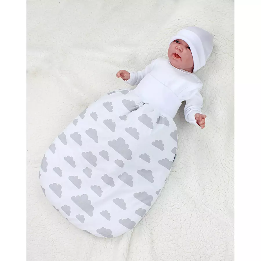 TupTam Baby Strampelsack mit Bund für Mädchen  und Jungen grau-kombi