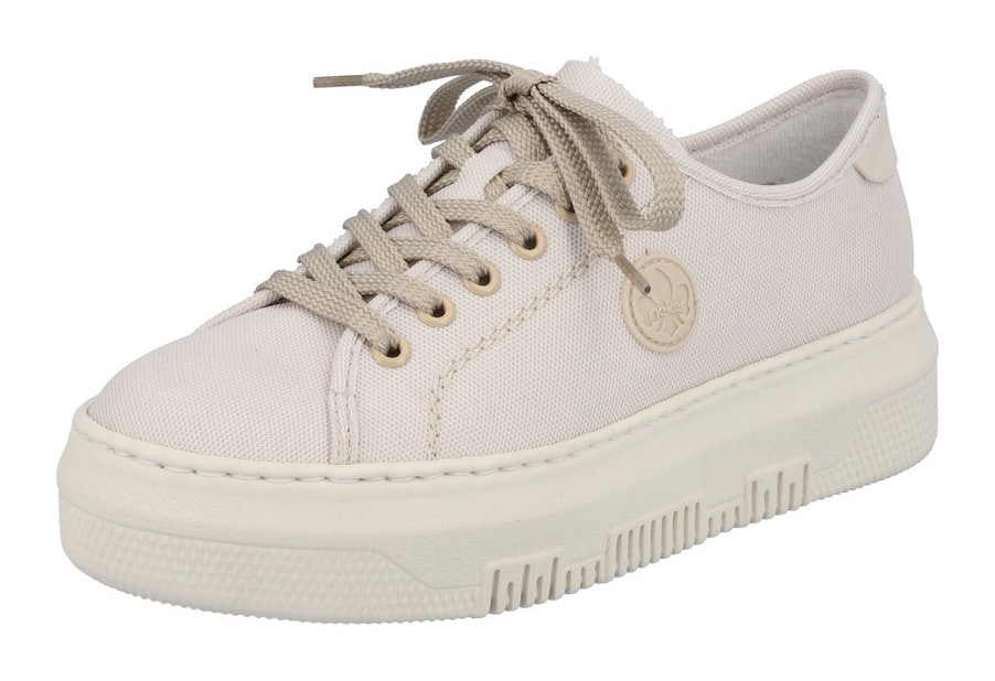 Rieker Plateausneaker  aus Canvas, Freizeitschuh, Halbschuh, Schnürschuh