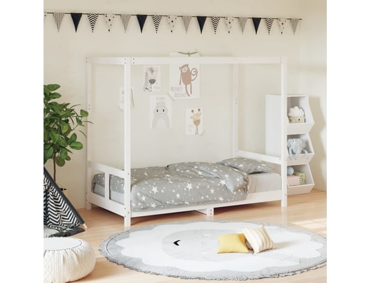 VIDAXL - Lit enfant Cadre de lit pour enfant blanc 80x160 cm bois de pin massif