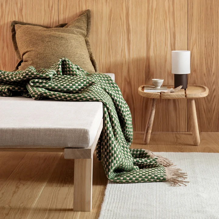 Røros Tweed - Isak Wolldecke, 150 x 210 cm, grün / beige