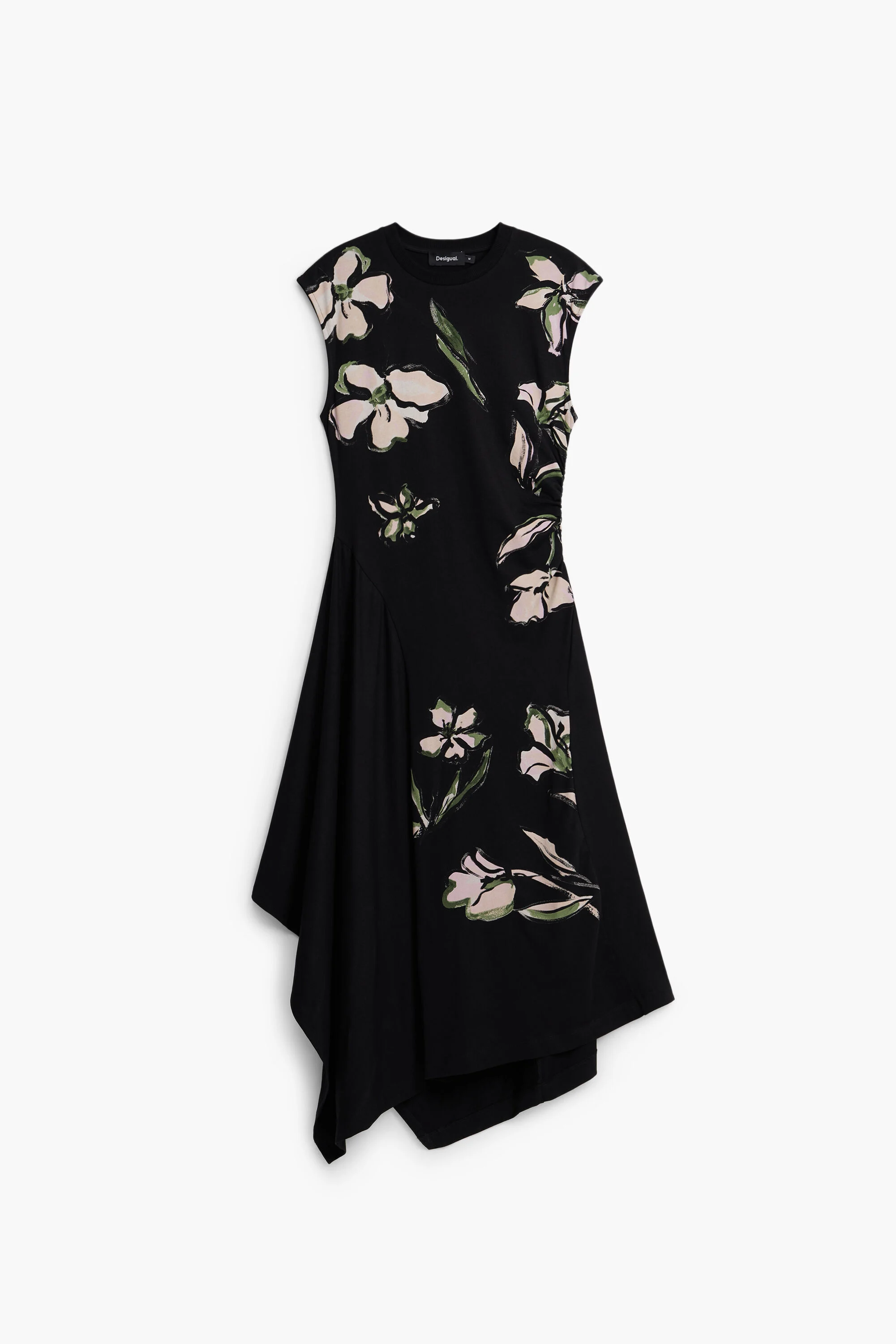 Vestido floral assimétrico