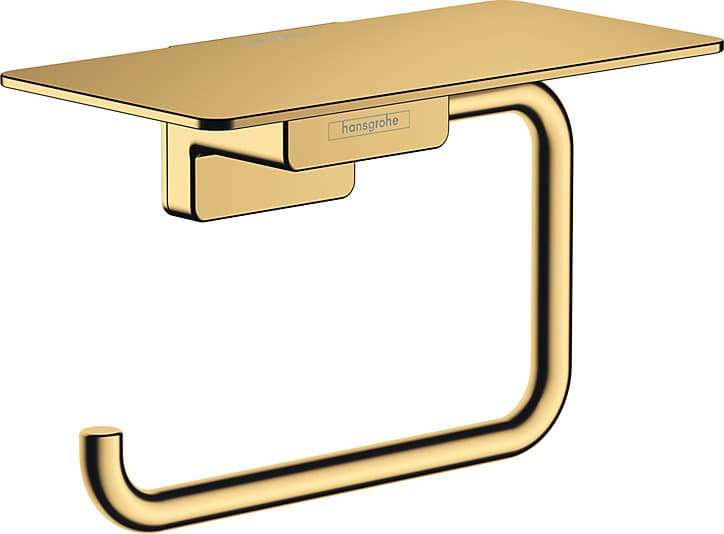 Porte rouleau papier toilette mural avec tablette doré Addstoris Hansgrohe