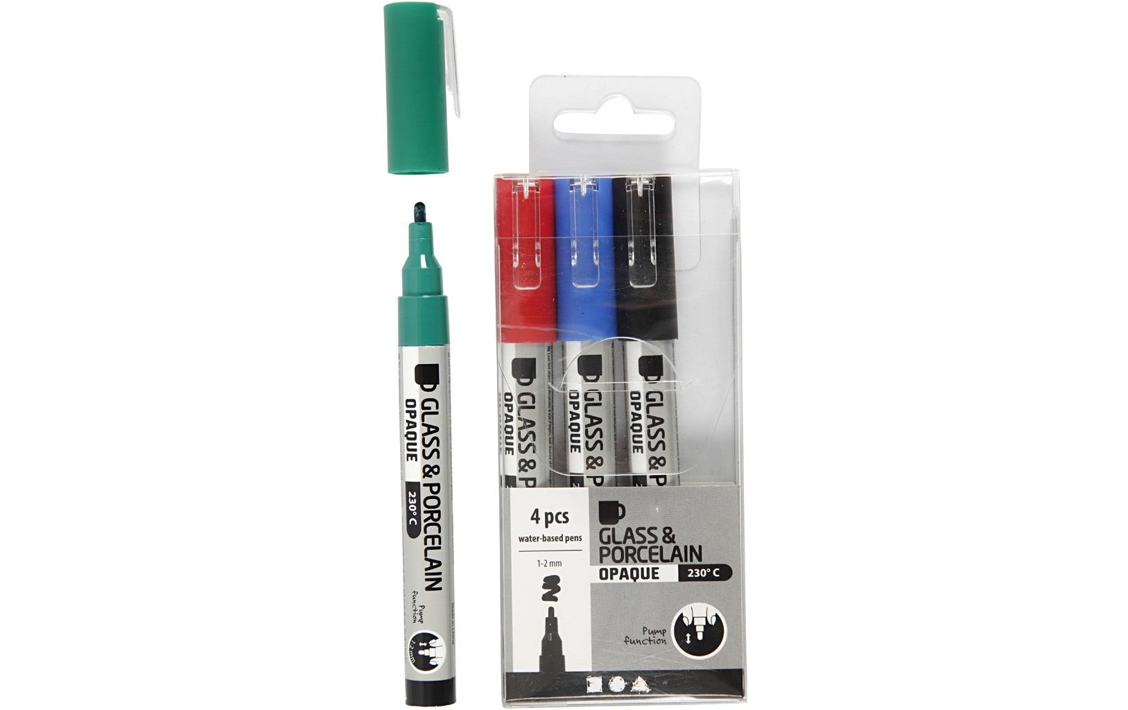Porzellanmarker und Glasmarker 4 StückGlas und Porzellanmalstifte zum Bemalen