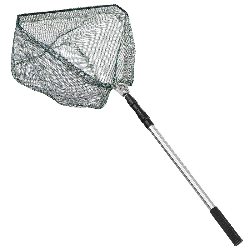 (110-210cm) Faltbarer Angel Kescher Teleskop Fischernetz - Silber / Grün