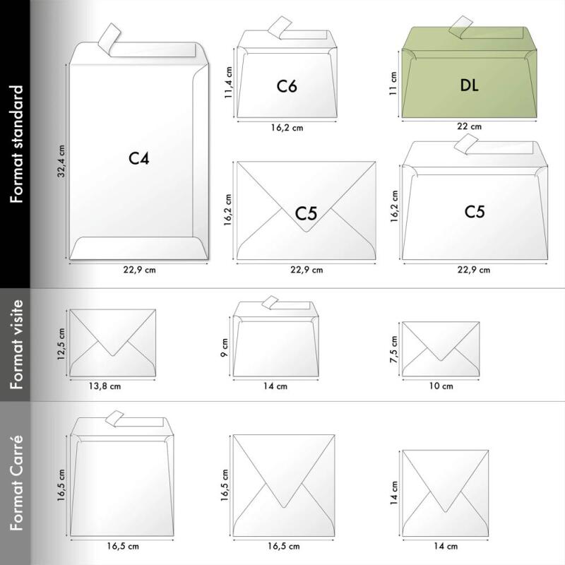 COLLECTION NATURA, Paquet de 20 enveloppes Pollen 110x220mm 120g/m2 - Natura